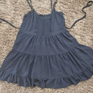 Brandy Melville Navy Lace-Trim Slip Dress
